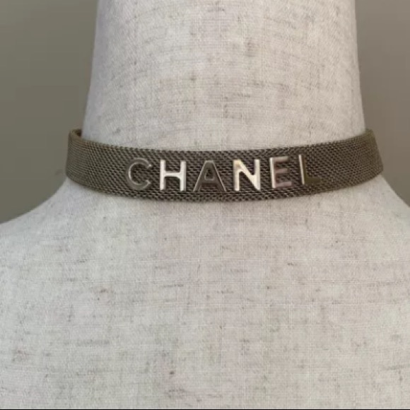 Chanel gold mesh choker RARE necklace - Picture 2 of 16
